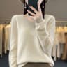 Womens 100 Pure Wool Cashmere VNeck Sweater Casual Knit Pullover Top 8