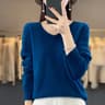 Womens 100 Pure Wool Cashmere VNeck Sweater Casual Knit Pullover Top 9