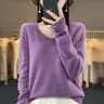 Womens 100 Pure Wool Cashmere VNeck Sweater Casual Knit Pullover Top 13