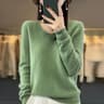 Womens 100 Pure Wool Cashmere VNeck Sweater Casual Knit Pullover Top 20