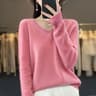 Womens 100 Pure Wool Cashmere VNeck Sweater Casual Knit Pullover Top 22