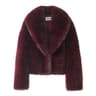 Womens Faux Fox Fur Shawl Collar Cropped Jacket Vintage Chic Winter Overcoat 9