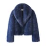 Womens Faux Fox Fur Shawl Collar Cropped Jacket Vintage Chic Winter Overcoat 8