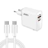 65W GaN PD USB-C Fast Charger EU Plug with QC4.0 Cable