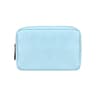 Sky Blue PU Leather Cable Organizer Bag, Portable Travel Electronics Storage Pouch