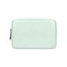 Sky Blue PU Leather Cable Organizer Bag, Portable Travel Electronics Storage Pouch