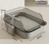 Semi Enclosed Cat Litter Box Splashproof Kitty Toilet With Easy Cleaning Tray 3