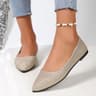 Women Pointed Toe Flat Ballerina Shoes 8