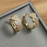 Korean Style Hoop Earrings With Square Crystal Inlay For Women 11