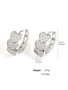 Korean Style Hoop Earrings With Square Crystal Inlay For Women 4