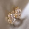 Korean Style Hoop Earrings With Square Crystal Inlay For Women 6