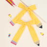Cute Pencil Bow Hair Clips Set For Girls Back To School Accessories 14