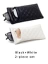 Double Layer Portable Squeeze Glasses Case Soft PU Leather Storage Bag 8
