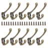Heavy Duty Wall Mounted Dual Coat Hook Set 6