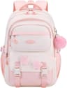 Cute girls school backpack with Star Pins & Furry Charm, back to school backpack for Teen Girls
