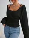 Women Knitted Hoodie Casual Long Sleeve Top Breathable Regular Fit Pullover