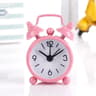 Mini Metal Alarm Clock for Travel & Bedside Cute Analog Kids Alarm Clock