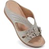 Womens Flower Hollow Wedge Slippers Comfortable Non Slip Platform Sandals 4