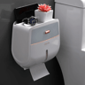 Wall Mounted Toilet Paper Holder With Double Layer Bathroom Organizer Shelf 9