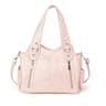 Large Capacity Retro PU Shoulder Bag With Zipper Closure For Everyday Use 2