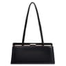 Wine Red PU Leather Shoulder Bag With Shiny Finish And Adjustable Strap 3