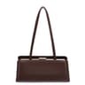 Wine Red PU Leather Shoulder Bag With Shiny Finish And Adjustable Strap 2