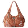 Retro Distressed Hobo Shoulder Bag With Zipper Closure And Interior Compartment 3