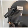 Womens Solid Color Bucket Shoulder Bag With Adjustable Crossbody Strap 2