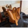 Womens Solid Color Bucket Shoulder Bag With Adjustable Crossbody Strap 4