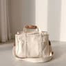 Womens Large Canvas Tote Handbag With Zipper Closure And Multi Layer Design 0