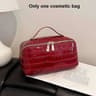 PU Leather Makeup Bag With Crocodile Pattern Large Capacity Travel Cosmetic Organizer 4