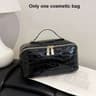 PU Leather Makeup Bag With Crocodile Pattern Large Capacity Travel Cosmetic Organizer 3