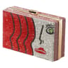 Womens Rhinestone Evening Clutch Bag With Metal Box Design And Lock Closure 0
