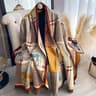 Womens Double Sided Plaid And Animal Print Pashmina Scarf Shawl For Fall And Winter 2
