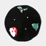 Christmas Bow Beret Hat For Women With Jacquard Knit Winter Design 2