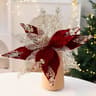 Sequin Artificial Christmas Flower Decorative Ornament For Wreaths And Trees 2