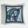 Luxury Blue Horse Velvet Pillow Cover With Floral Digital Print 0