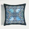 Luxury Blue Horse Velvet Pillow Cover With Floral Digital Print 2