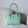 Womens Genuine Leather Crocodile Embossed Tote Bag With Twist Lock Closure 7