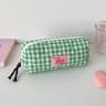 Quilted Heart Grid Pencil Pouch Korean Style Student Stationery Bag 6