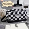 Classic Checkerboard Pen Bag Large Capacity Pencil Pouch  Cute Checkered Pencil Case 7