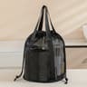 Large Capacity Mesh Beach Bag Shoulder Tote Drawstring Storage Pouch For Travel And Summer 6