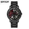 Car Rim Rotating Wheel Dial Stainless Steel Sport Quartz Wristwatch 6