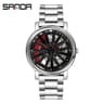 Car Rim Rotating Wheel Dial Stainless Steel Sport Quartz Wristwatch 8