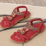 Boho Summer Sandals for Women Soft Sole Low Heel Non Slip Casual Shoes
