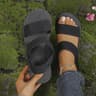 Minimalist Women Wedge Sandals Open Toe Platform Shoes With Elastic Back Strap 6