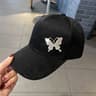Rhinestone Butterfly Baseball Cap for Women Stylish Summer Sun Hat