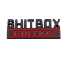 SHITBOX Edition Zinc Alloy Car Emblem Badge with Adhesive Backing