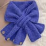 Womens Knitted Scarf Button Neck Warmer Short Winter Scarf
