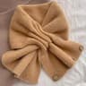 Womens Knitted Scarf Button Neck Warmer Short Winter Scarf